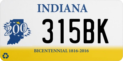 IN license plate 315BK