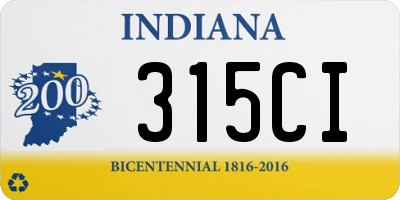 IN license plate 315CI