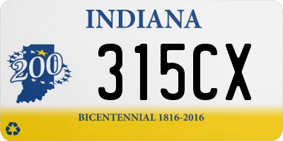 IN license plate 315CX