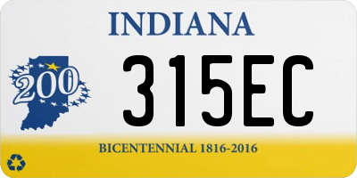 IN license plate 315EC