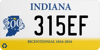 IN license plate 315EF