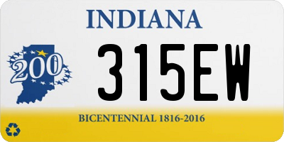 IN license plate 315EW