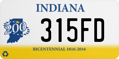 IN license plate 315FD