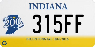 IN license plate 315FF