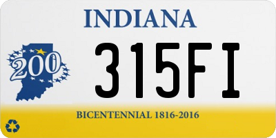 IN license plate 315FI