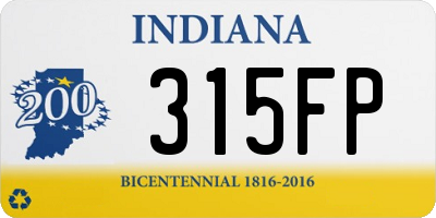 IN license plate 315FP