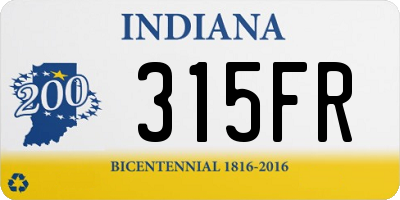 IN license plate 315FR