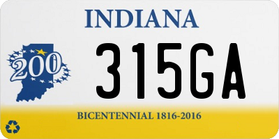 IN license plate 315GA