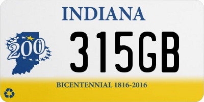 IN license plate 315GB