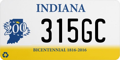 IN license plate 315GC