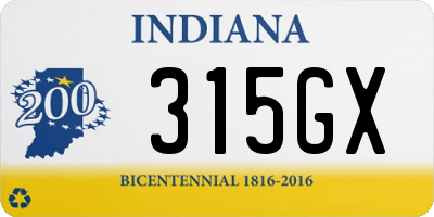 IN license plate 315GX