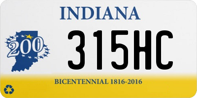 IN license plate 315HC