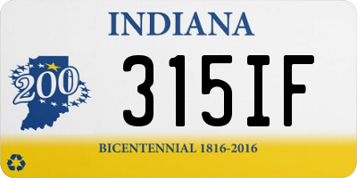 IN license plate 315IF