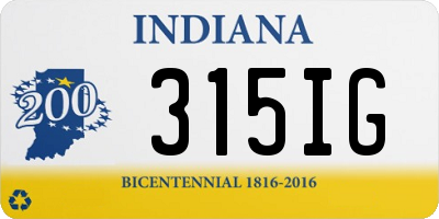 IN license plate 315IG