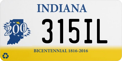 IN license plate 315IL