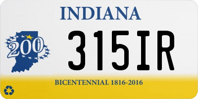 IN license plate 315IR