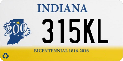 IN license plate 315KL