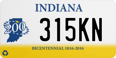 IN license plate 315KN