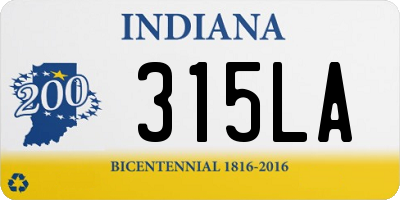 IN license plate 315LA