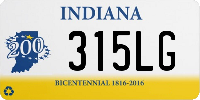 IN license plate 315LG
