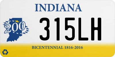 IN license plate 315LH