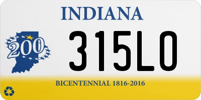 IN license plate 315LO