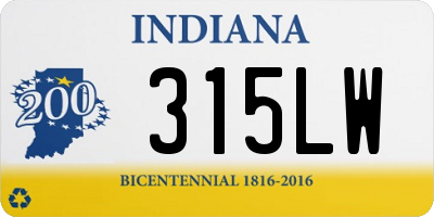 IN license plate 315LW