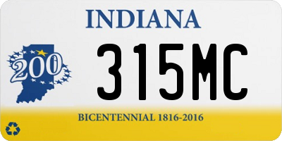 IN license plate 315MC