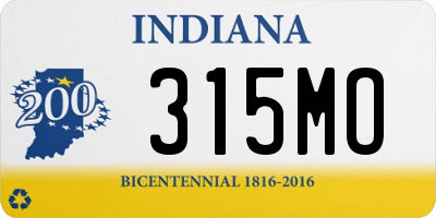 IN license plate 315MO
