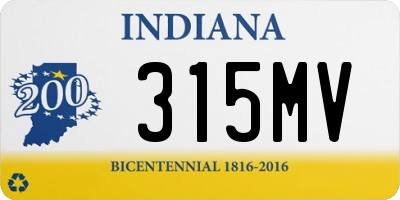 IN license plate 315MV