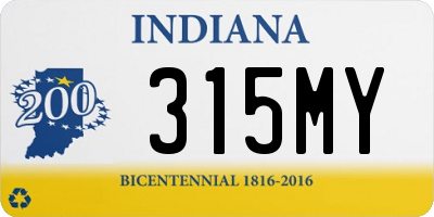 IN license plate 315MY