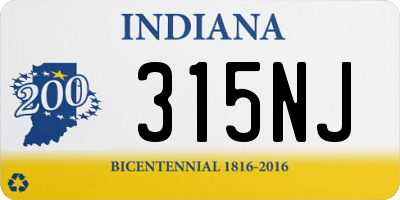 IN license plate 315NJ