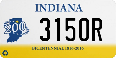 IN license plate 315OR
