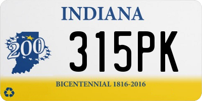 IN license plate 315PK