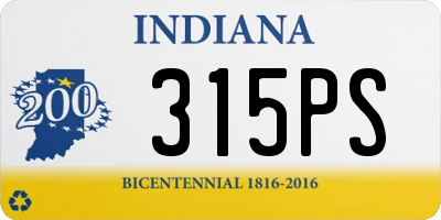 IN license plate 315PS