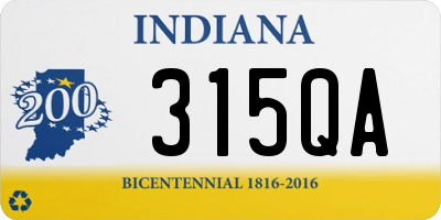 IN license plate 315QA