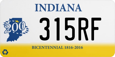 IN license plate 315RF