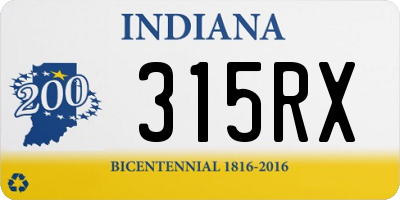 IN license plate 315RX