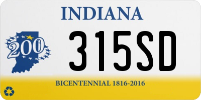 IN license plate 315SD