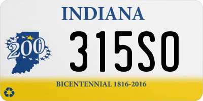 IN license plate 315SO