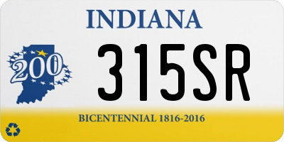 IN license plate 315SR