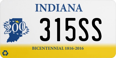 IN license plate 315SS