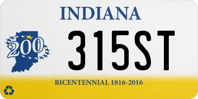 IN license plate 315ST