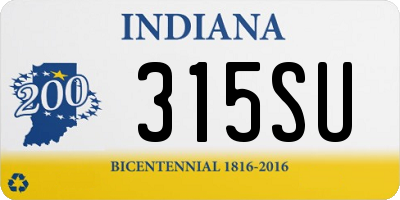 IN license plate 315SU