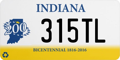 IN license plate 315TL