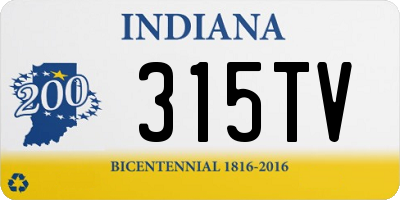 IN license plate 315TV