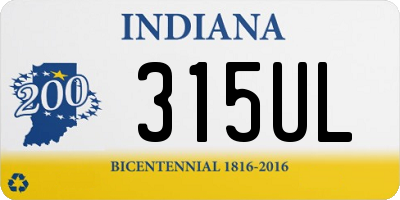 IN license plate 315UL