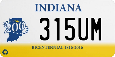 IN license plate 315UM