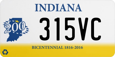 IN license plate 315VC