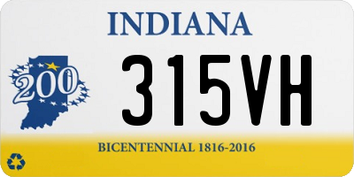 IN license plate 315VH